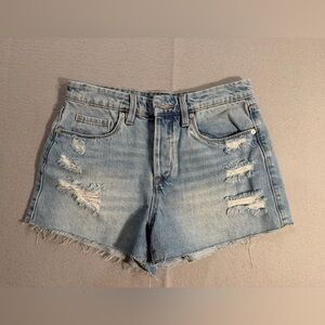 Blank NYC Light Blue Distressed Denim Shorts Size 27